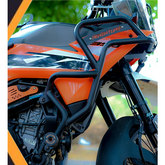 Motocare Crash Guard with Dual Sliders (Black) for KTM Adventure 250/390 2025 – Heavy-Duty Engine Protection